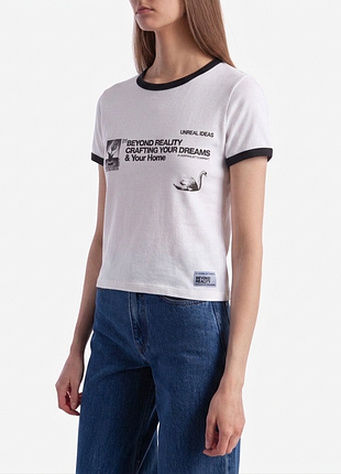 Стильна футболка pull&bear у ретро-стилі (ringer tee) 🕊️,  s