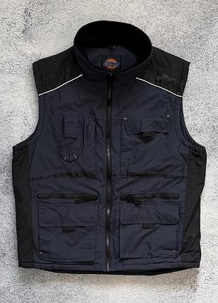 Безрукавка жилет dickies utility gilet workwear cargo fishing tactical navy m l