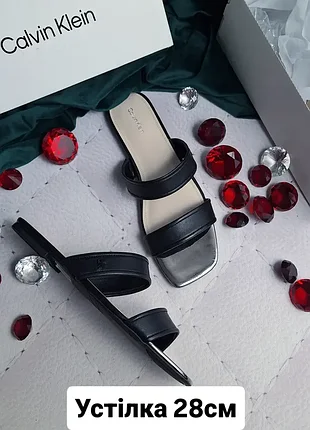 Calvin klein оригінал чорні шкіряні сандалії