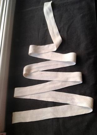В'язаний білий пояс-зав'язка, 197 см