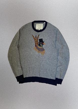 Вовняний светр jack wills чоловічий кофта з шерсті меріноса