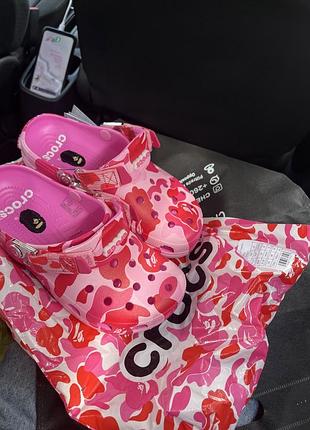 Тапки crocs x bape