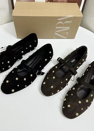 Балетки замшеві zara  12-13 робочих днів