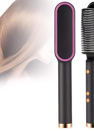 Расческа-выпрямитель hair straightener hqt-909 для укладки волос с покрытием турмалина