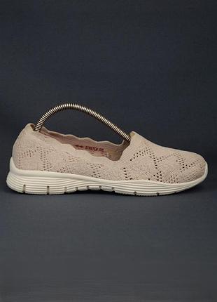Слипоны женские skechers seager бежевые кроссовки мокасины лоферы текстильные летние обувь оригинал 35-36 р/23.5 см gabor geox clarks ara caprice