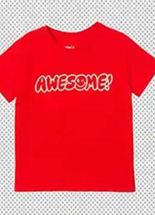 😎 яскрава дитяча футболка anko "awesome!" зі смайликом