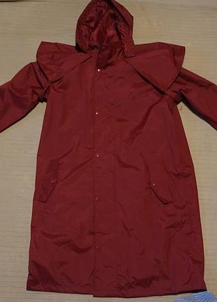 Фирменный непромокаемый плащ вишневого цвета cotton traders waterproof англия m