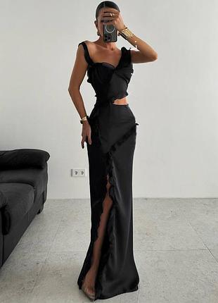 Распродажа платье prettylittlething шифоновое с оборками