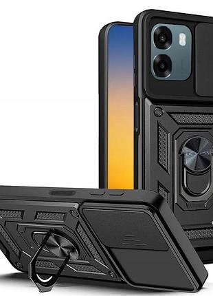 Чехол fiji camera defence для oppo a6x (cph2819) бампер с защитой камеры и подставкой black