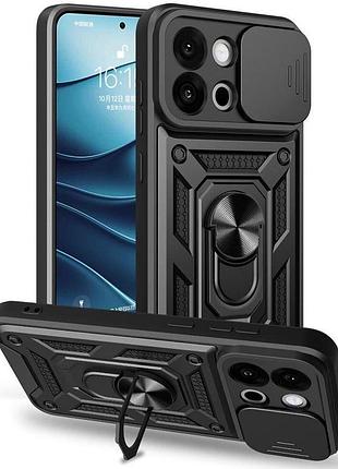 Чехол fiji camera defence для oneplus 13s бампер с защитой камеры и подставкой black