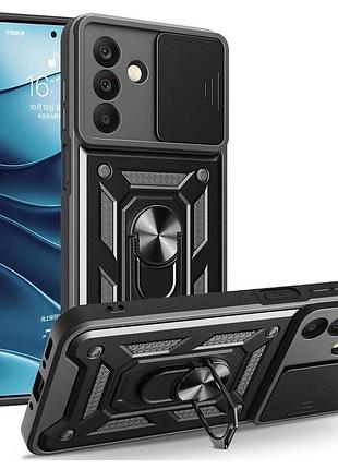 Чехол fiji camera defence для samsung galaxy a27 5g (a276) бампер с защитой камеры и подставкой black