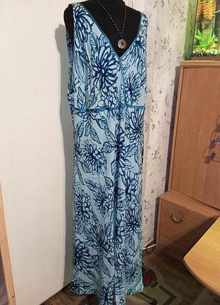 Натуральна яскрава літня довга сукня-плаття на спеку мега батал bonmarche шри ланка