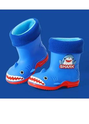 Яркие детские сапожки с утеплителем, shark