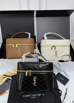 Сумка кейс косметичка з ручкою 22 см case брендовая люксовая сумка кейс черная белая  бежева
