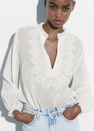 Белая блуза рубашка zara