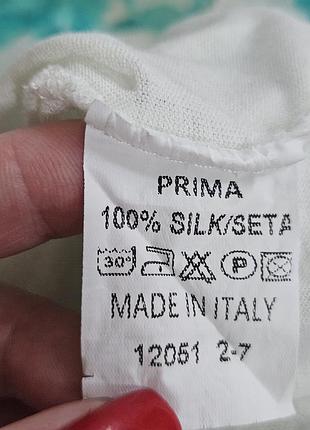 Італійська шовкова блуза prima з морським принтом коралів 10