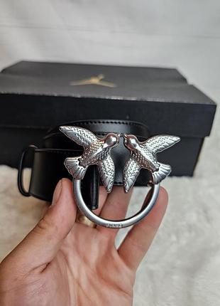Ремень женский pinko love birds leather belt с см с металлической фурнитурой черный 100125 01z990