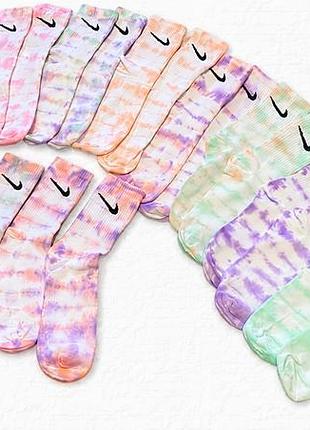 Шкарпетки nike tie-dye 🌈 різнокольорові | стильні та якісні