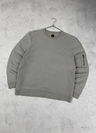 Сірий структурний базовий світшот river island, однотонний, з кишенею на рукаві