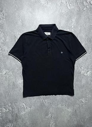 Vintage винтажная футболка поло vivienne westwood вивьен вествуд orb saturn y2k old money олд мани size xl размер хл