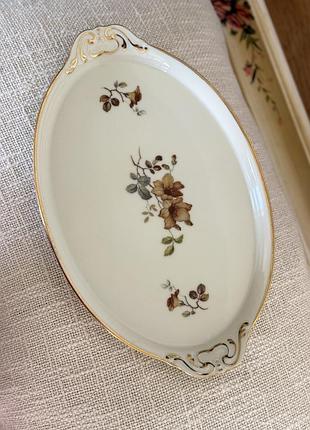 Порцелянове сервірувальне блюдо від датської мануфактури københavns porcelænsmaleri (kpm)  (д-29,2см, ш—18,4см)