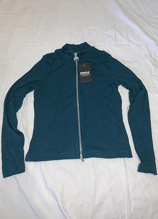 Зіп-топ (zip top) лонгслів. жіноча трикотажна кофта в рубчик на блискавці barbour international myla full zip rib top.