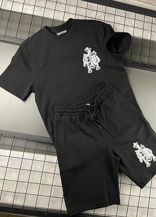 Чоловічий костюм chrome hearts в чорному кольорі