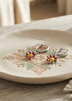 Сережки нержавіюча сталь stainless steel мінімалістичні квіточки