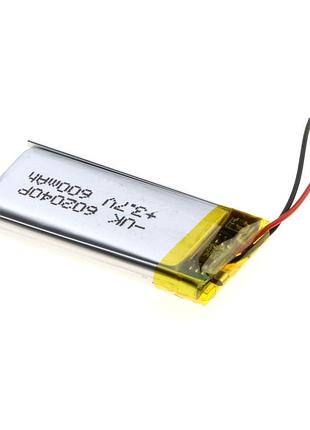 Universal акумулятор 600mah rated voltage: 3,7v 40*20*6мм тип контактів: дроти