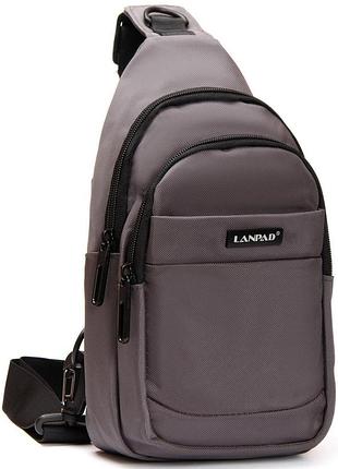 Сумка слинг lanpad тканевая, серый цвет