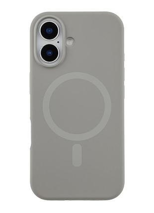 Чохол glow silicone case with magsafe для iphone 16 titanium grey