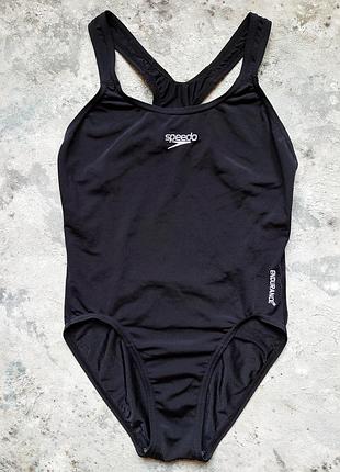 Чорний купальник speedo, суцільний купальник speedo endurance, слитный черный купальник speedo