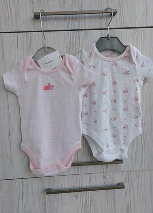 Комплект брендовые боди короткий рукав jasper conran 2шт для девочки 0-3м