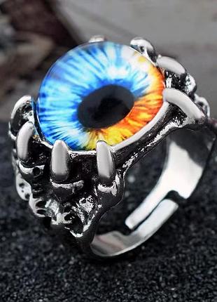 Кольцо злой глаз дьявола evil eye в виде глаза с когтями
