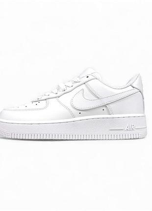 Женские кожаные кроссовки nike air force, женские классические белые кроссовки найк аир форс / вьетнам 37
