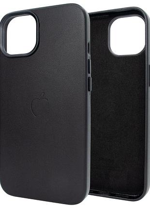 Чохол leather case pu з magsafe для iphone 13 mini чорний із захистом камери та стильним дизайном
