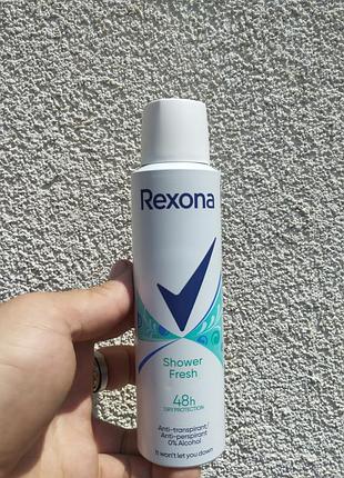 Жіночий антиперспірант rexona shower fresh 150 мл аерозоль | захист від поту 48 годин без спирту