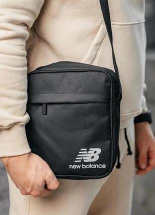 Сумка мужская new balance, черная борсетка26 беланс, мессенджер через плечо
