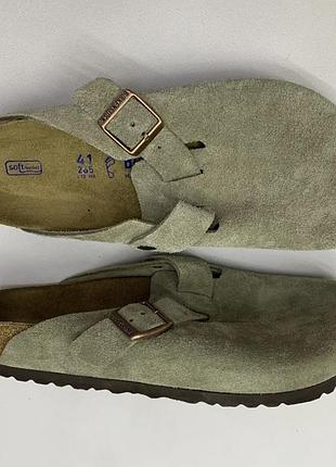 Шльопанці жіночі birkenstock boston soft footbed suede leather