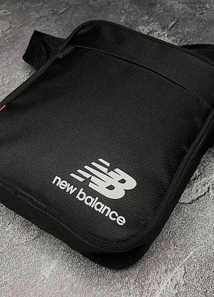 Сумка чорна спорт через плече new balance, барсетка чоловіча нью беланс