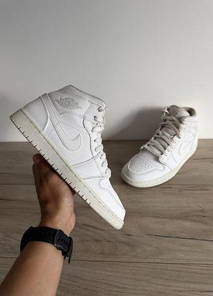 Кросівки шкіряні jordan retro 1 white оригінал