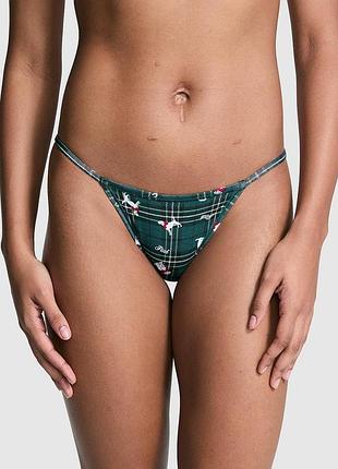 Жіночі трусики victoria's secret (329425480921) pink cotton string bikini xl зелені