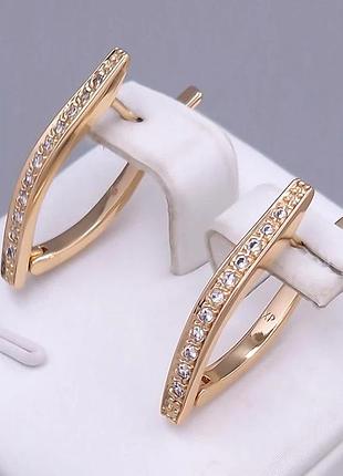 Сережки xuping позолота хр висота 2,6 см. ширина 0,3 см.