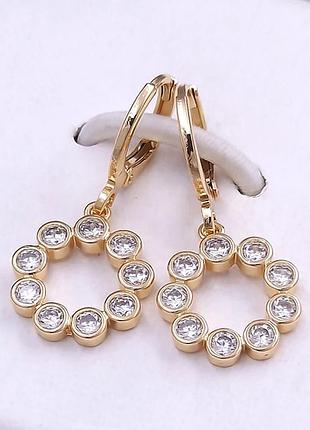 Сережки xuping позолота хр 18 к. висота 2,6 см. ширина 1,3 см.