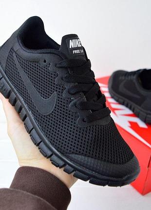 Nike free run 3.0 black мужские кроссовки черные 45 (28,5 см)