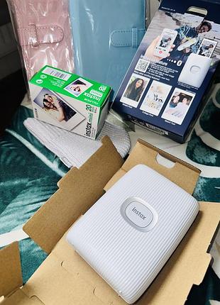 Фотопринтер instax, набір з картриджами фотоальбомами чохлом