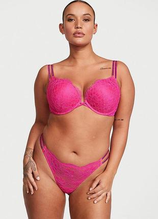 Комплект (ліф+трусики стрінги) shine strap victoria's secret (144000416112) 75c/s рожевий