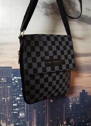Чоловіча сумка-месенджер через плече louis vuitton (дамієр) — стильний та практичний аксесуар на кожен день.