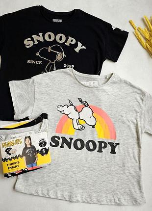Набір дитячих футболок 2 шт для дівчинки lupilu 146-152 см снуппі peanuts різні кольори