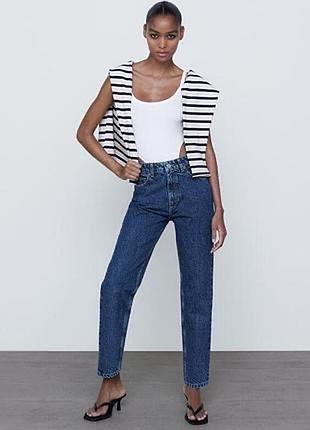 Темно сині джинси mom fit zara